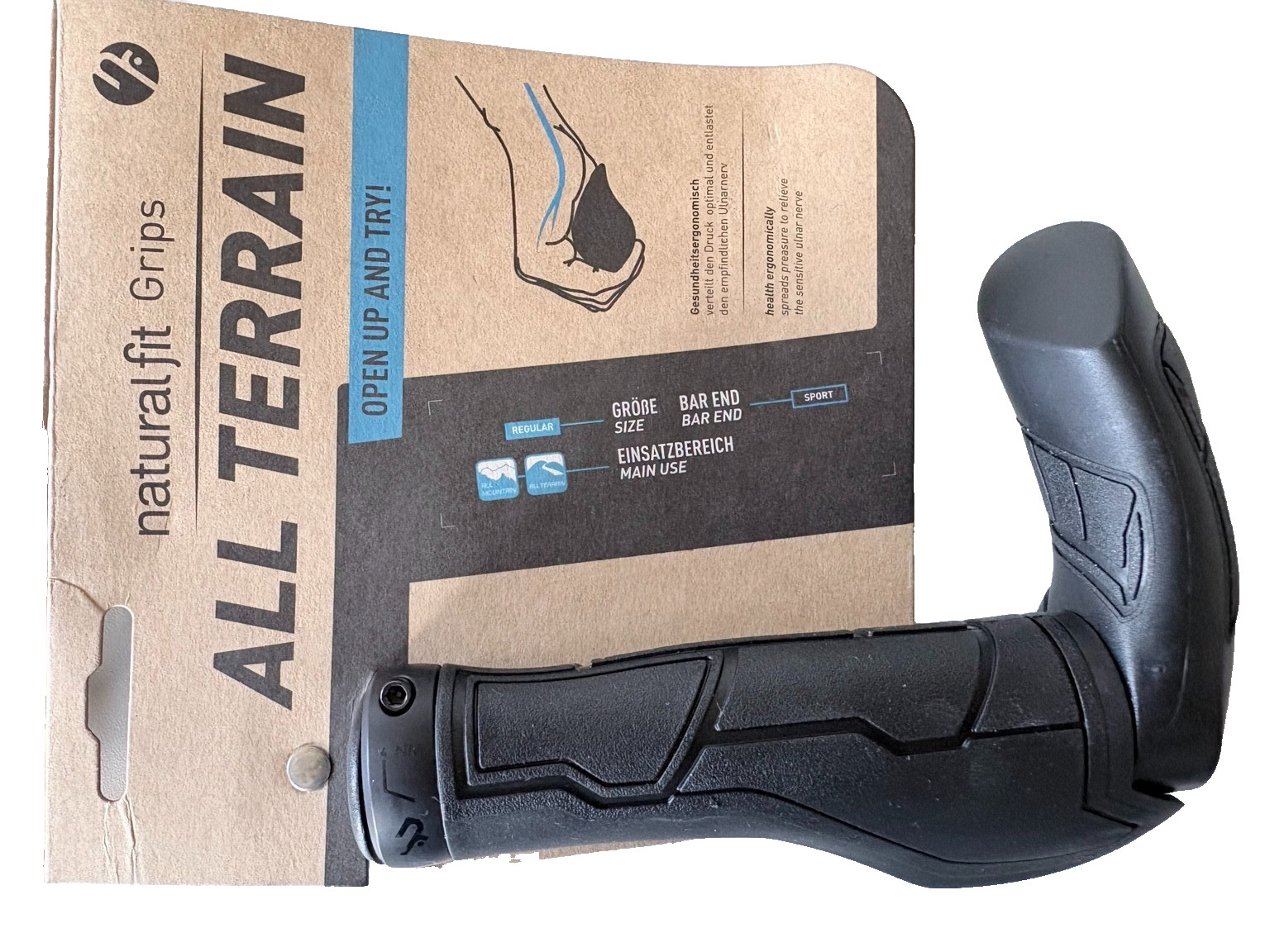 Cube Natural Fit All Terrain Bar Ends Medium Grips S Black/Grey 13113-S