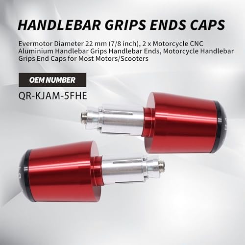7/8″ 22MM Motorcycle Bar Ends Universal Compatible with Yamaha YZF R1 R3 R6 Red