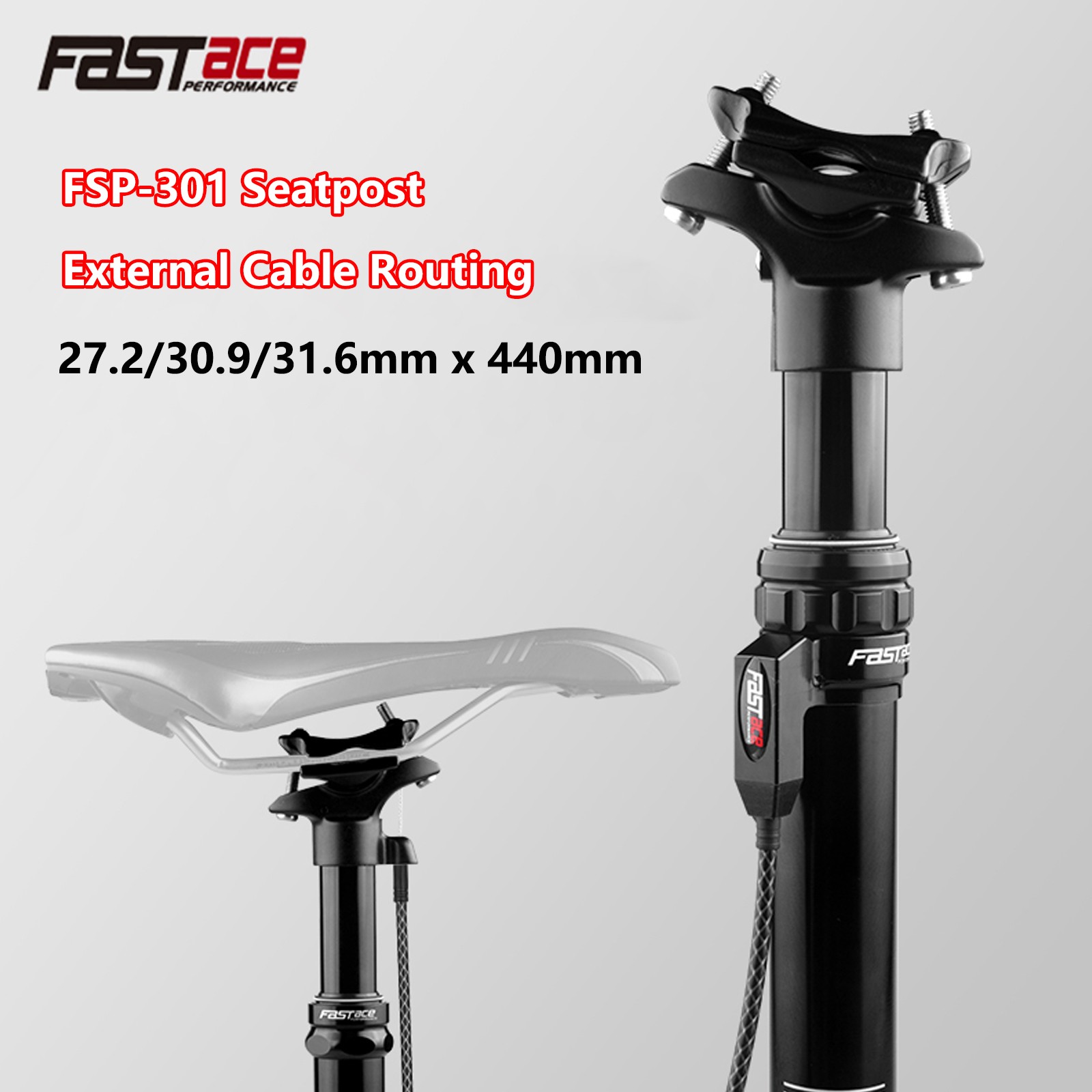 FASTACE Dropper Seatpost 27.2//30.9/31.6mm 440mm MTB Seat Post Remote Cable US