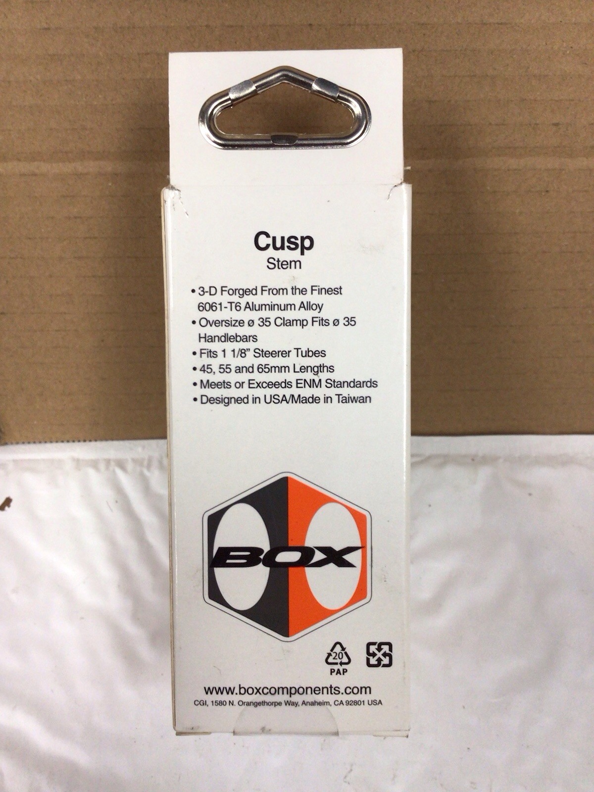 Box Components Cusp 55mm Length 35mm Clamp Aluminum Stem Gun Metal