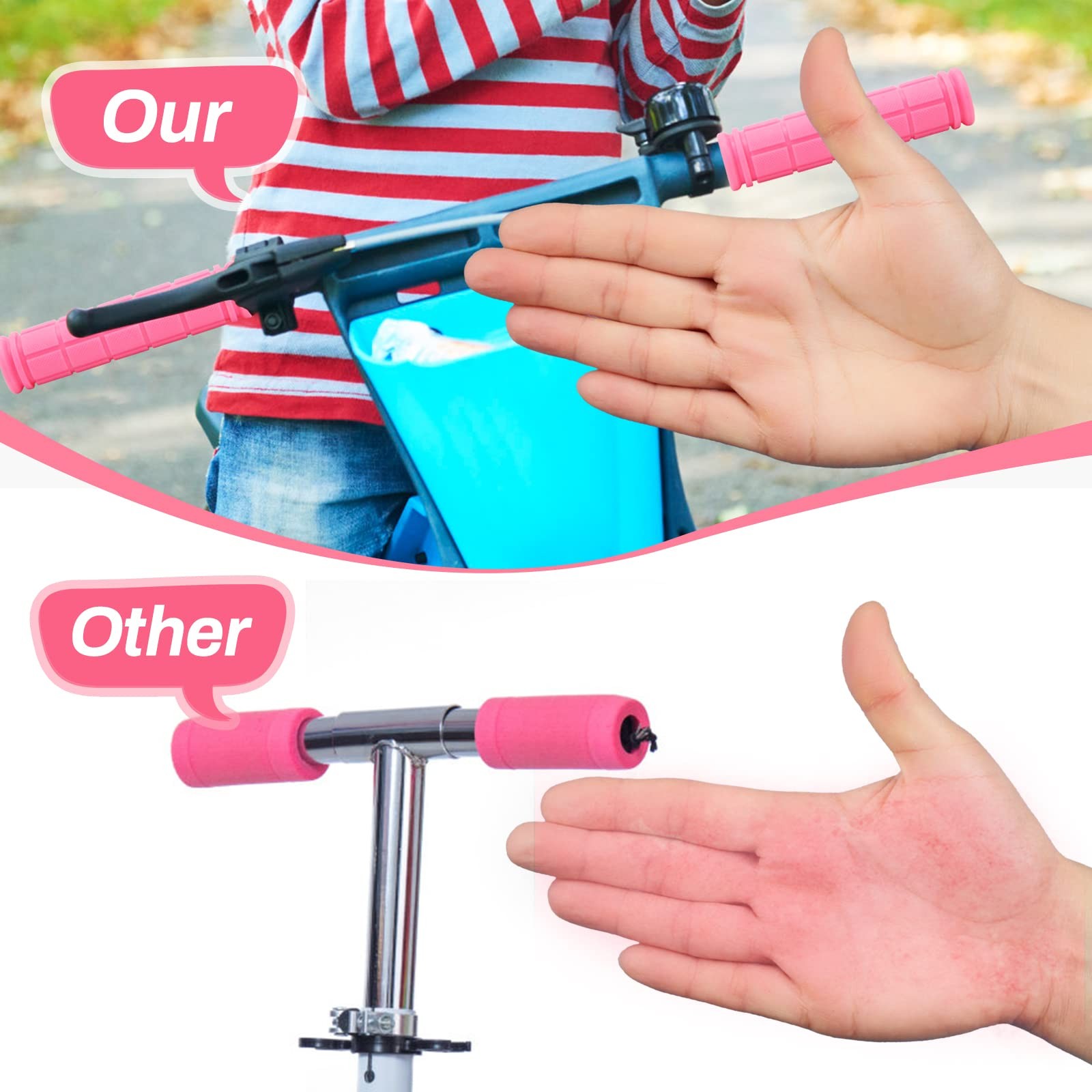 Coolrunner Bike Handlebar Grips, Bicycle Grips for Kids Girls Boys, Non-Slip