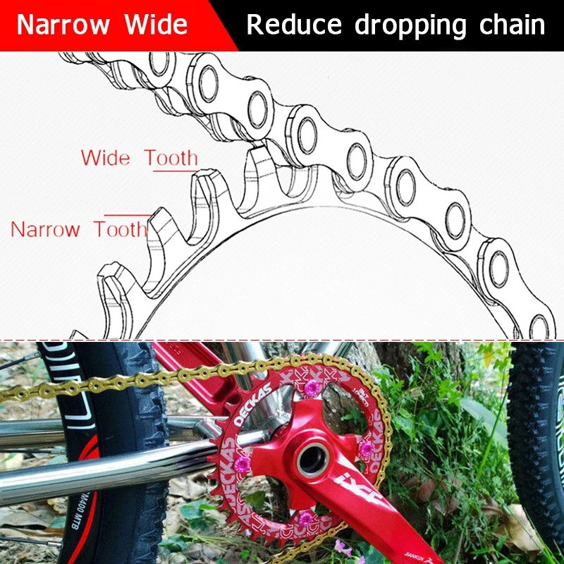 DECKAS 104BCD Narrow Wide Chainring 32T-38T MTB for Shimano M615 M785 M820