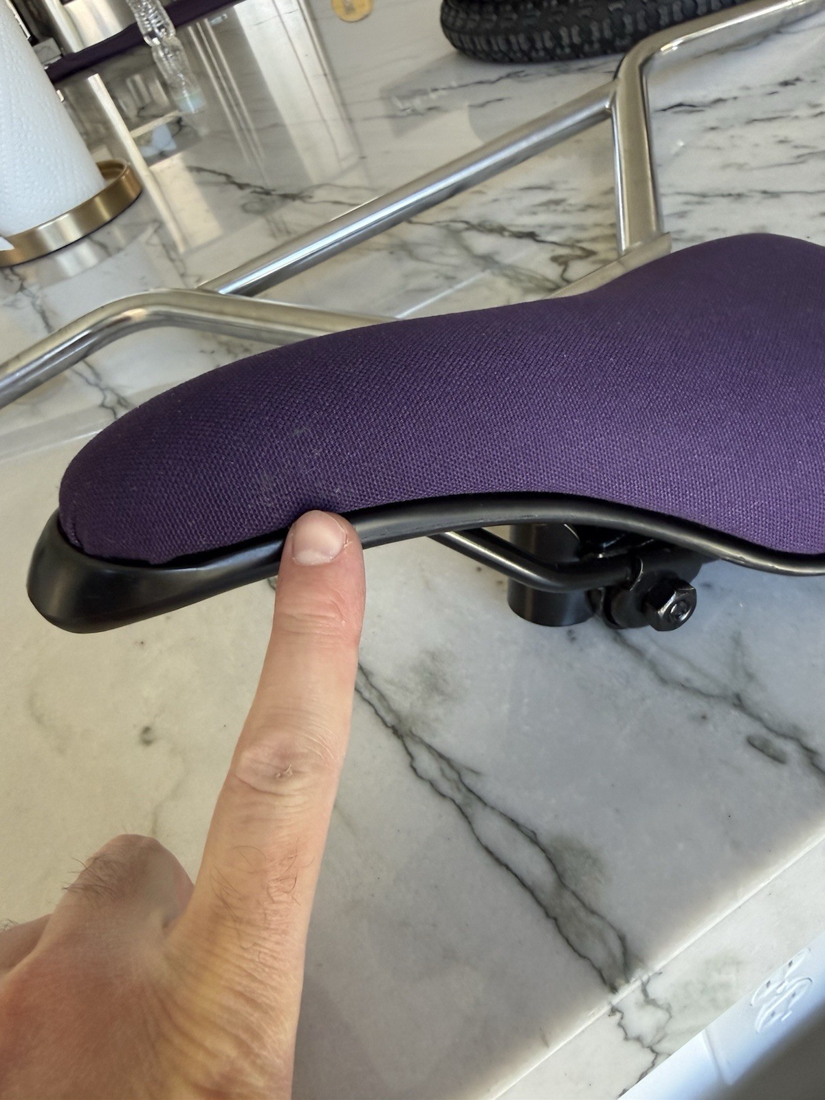 Custom Viscount BMX Bicycle Seat Auburn Purple w Black Base Plastic & Steel guts