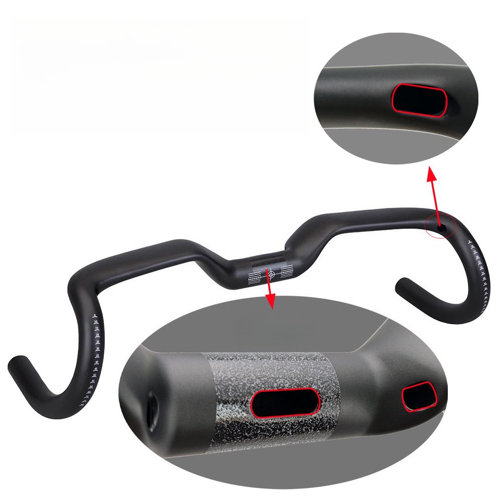 Full Carbon Handlebar Rise 35mm Aero Racing Gravel Road Bicycle Drop Bar 31.8mm