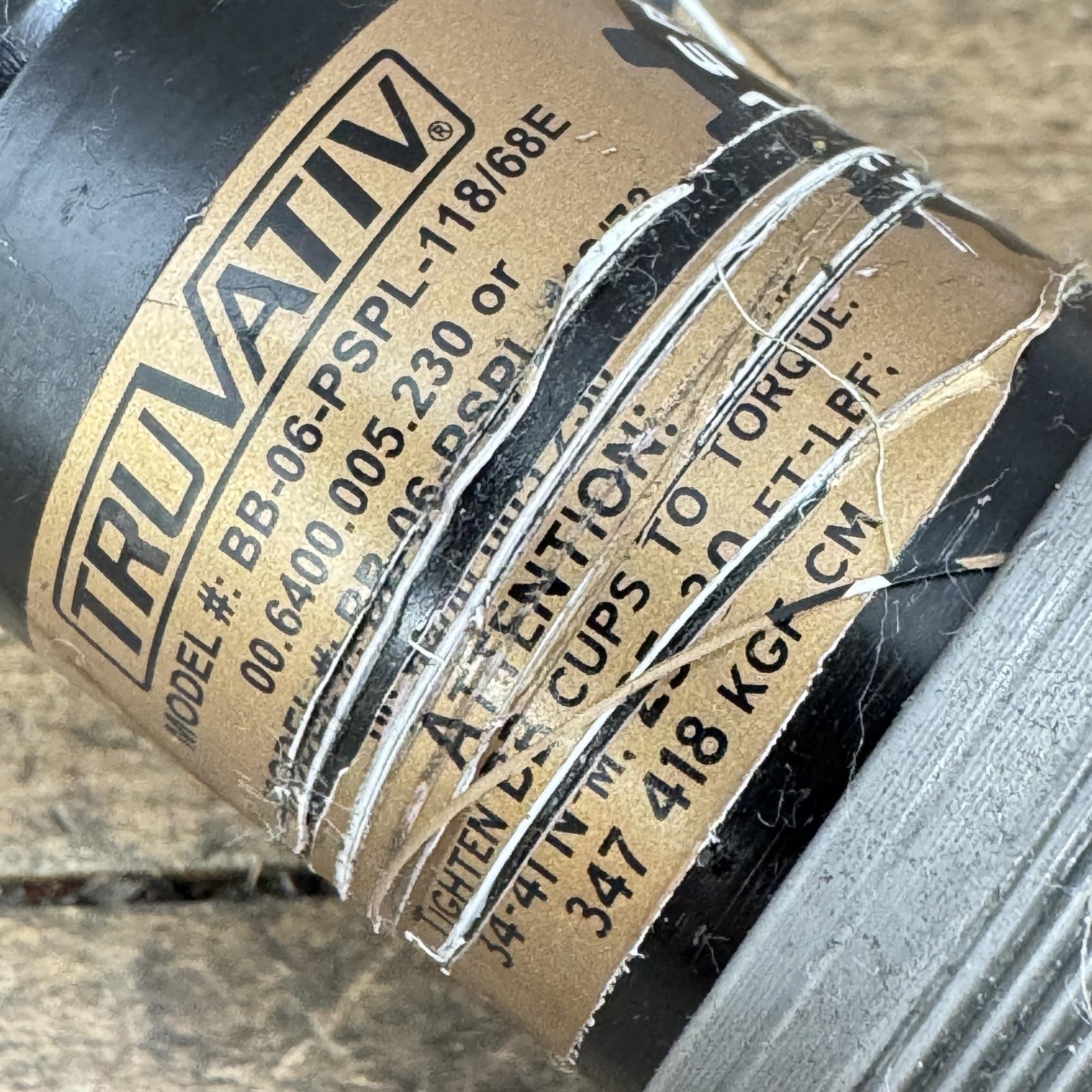 Truvativ Power Spline Bottom Bracket BB-06-PSPL-118/68E 68mm BSA Gray MTB Bike