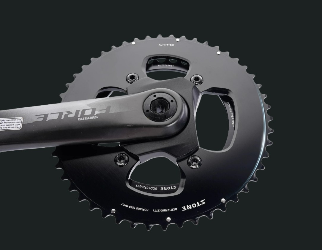 Stone BCD107 Double Chainring for Sram Force ETAP AXS 12 Speed Flattop Chain