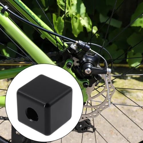 2pcs Square Bike Cable End Caps Aluminum Alloy with Screws and Hexagonal Black