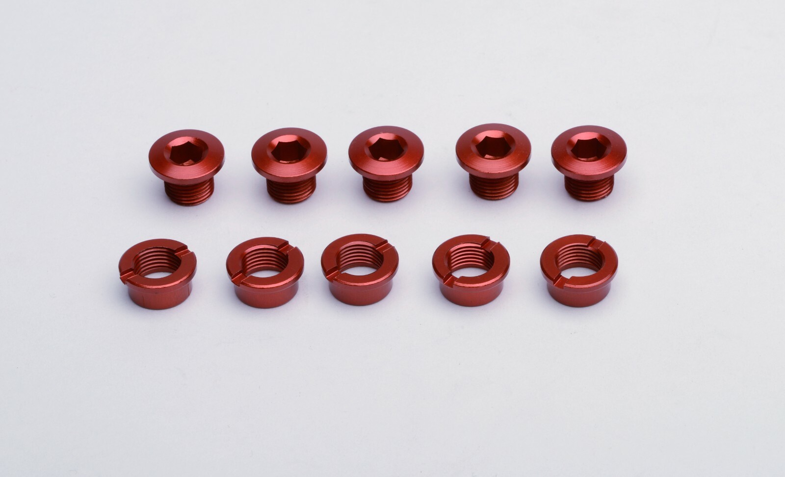 Vuelta Alloy Chainring Bolt Set 6mm Single Red