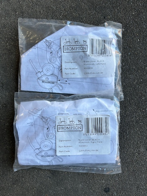 NOS NEW Brompton brake lever set Black for model years 2013-2019