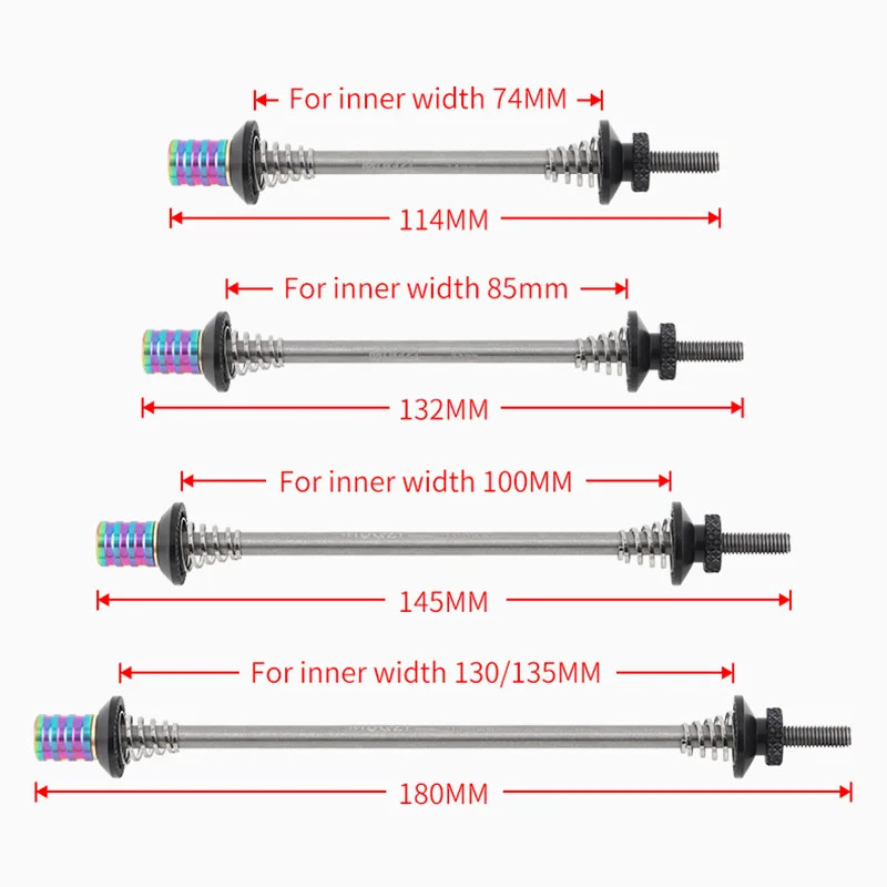 Titanium Quick Release Skewers 74 85 100 130 135mm MTB Road Bike QR Axle