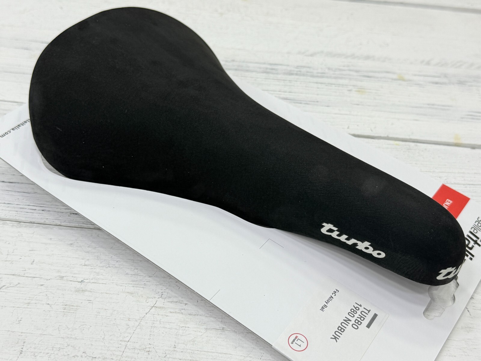 Selle Italia Turbo 1980 Nubuk Leather FeC Alloy Rail 146 x 275mm Saddle (Black)