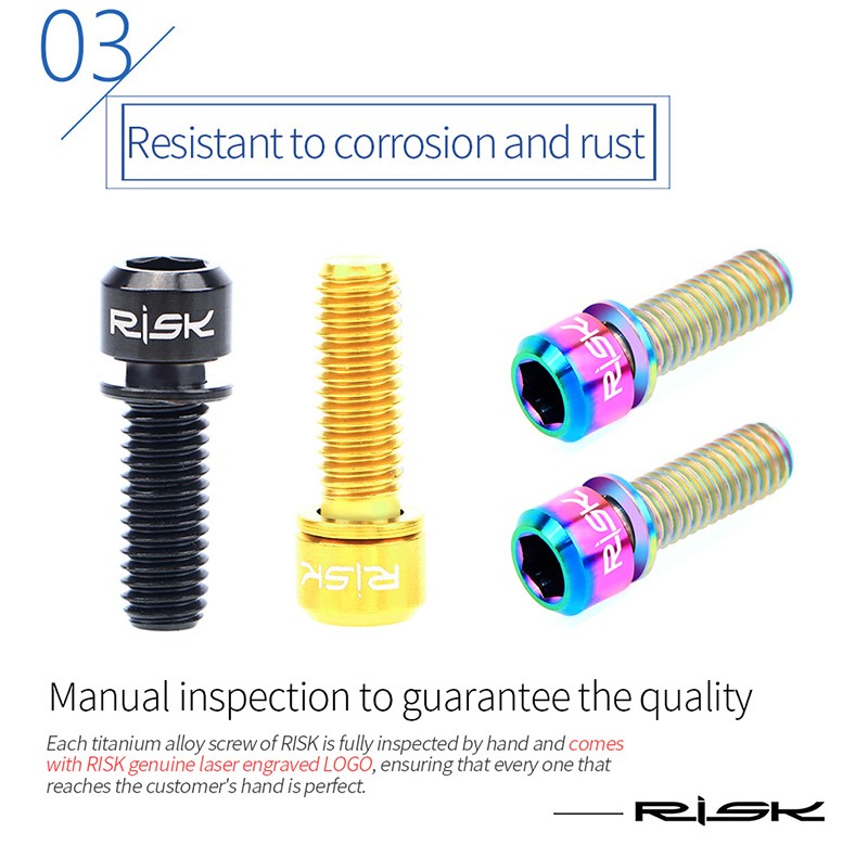 4pcs/set M6*18/20mm Disc Brake Bolt Clamp Titanium Alloy MTB Bike Bicycle Screw
