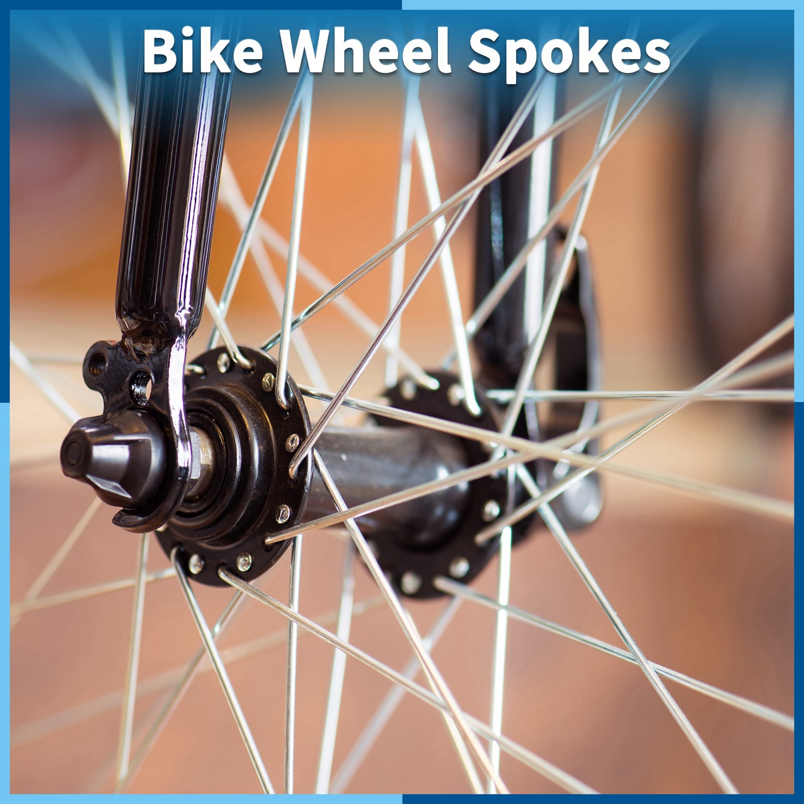 Set 14G 225mm Length Bicycle Spokes Nipple 304 Stainless Steel Black Universal