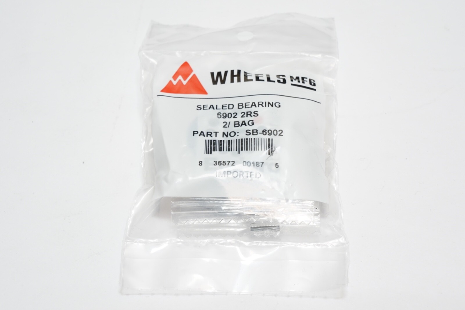 2-PACK Wheels Manufacturing Cartridge Bearings 6902 2RS,PR 15MM-ID,28MM-OD,7MM-W