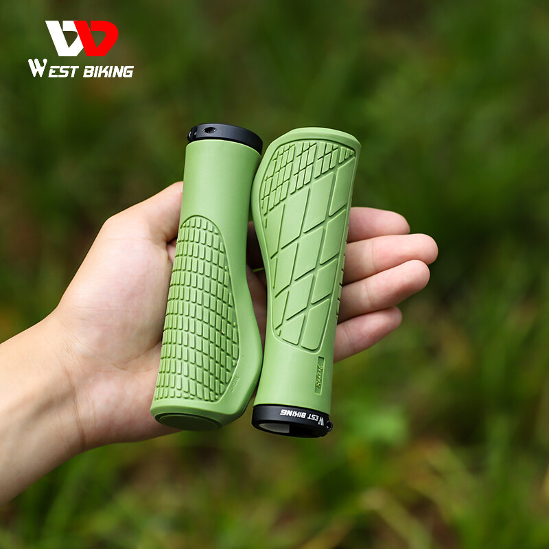 WEST BIKING Bicycle Handlebar Grips Ergonomic Lock-on Rubber Cycling Bike Grips