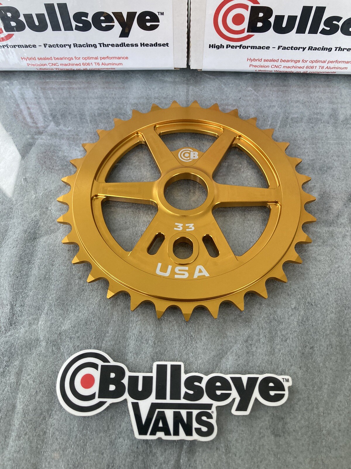 NEW! Bullseye 33t Sprocket-19mm & 22mm – Gold – SE Big Ripper GT Turner Race inc