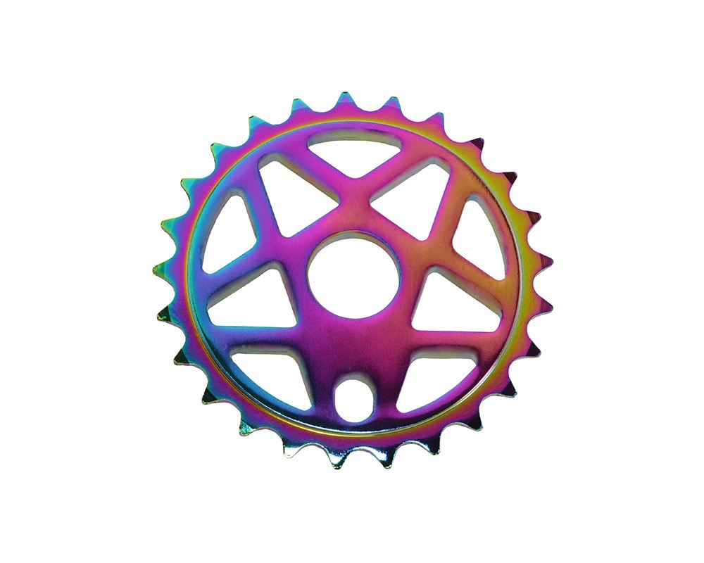Bicycle Alloy BMX Oil Slick Neon Chainring 25T for 1-Piece Crank 1/2 x 1/8.