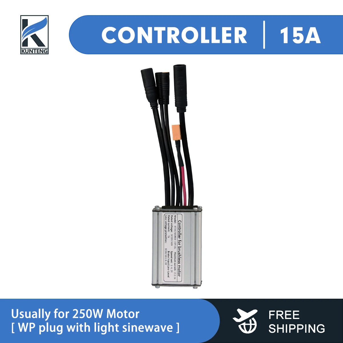 36V/48V 15-30A Waterproof Controller for Electric Bike with Light Function