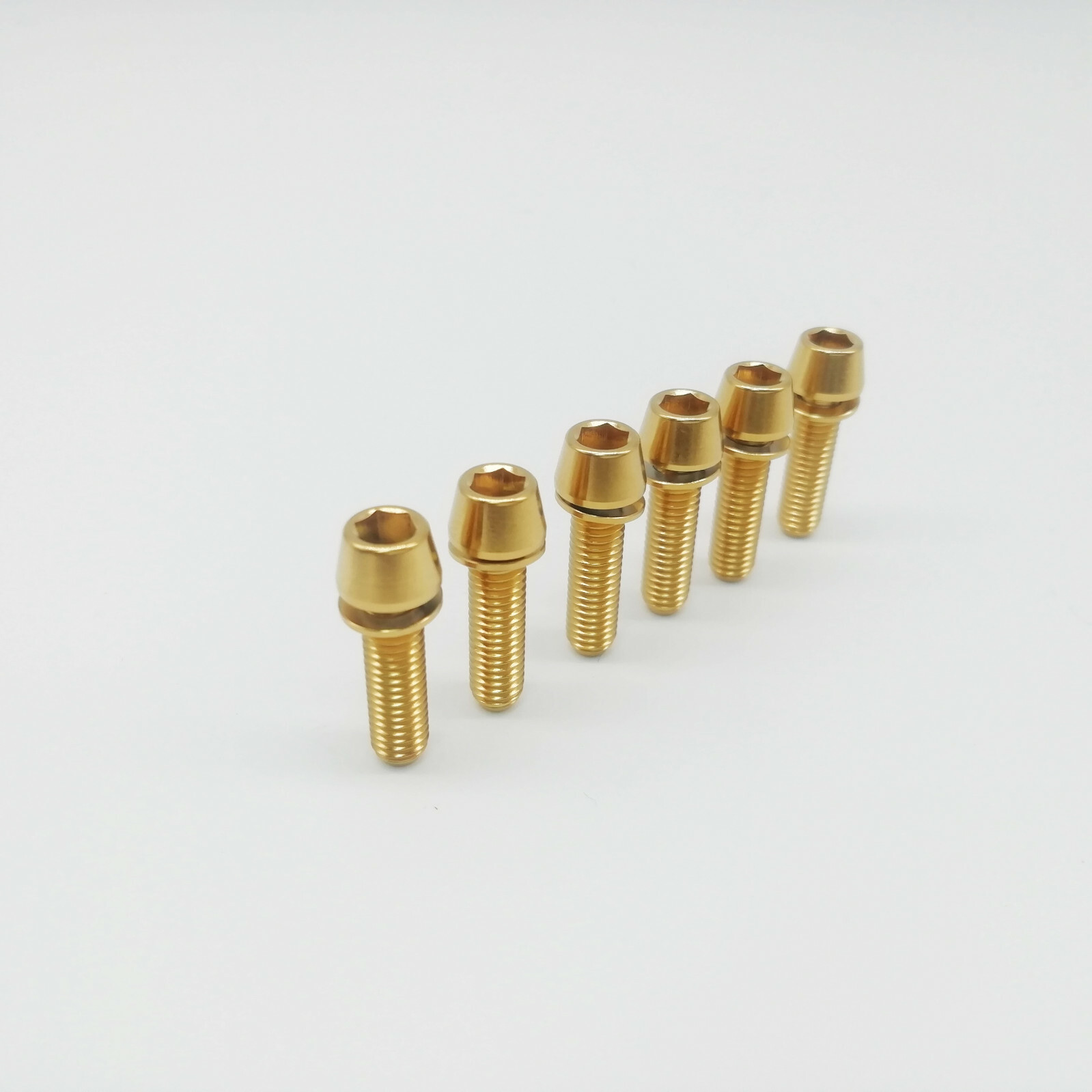 M5x18mm Titanium Ti Bike Stem Bolts Taper Head Bicycle Conical With Washers 6pcs