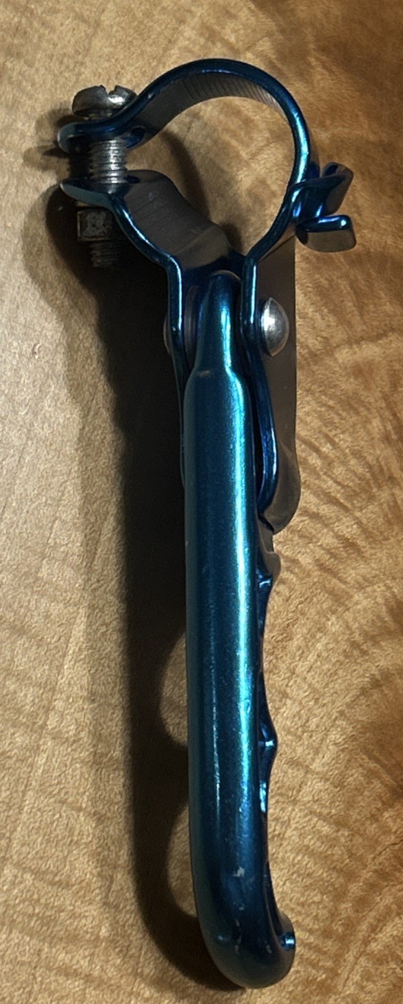 Vintage Unbranded BMX Teal/Blue 2 Finger Rear Brake Lever V-Bars 22.2mm