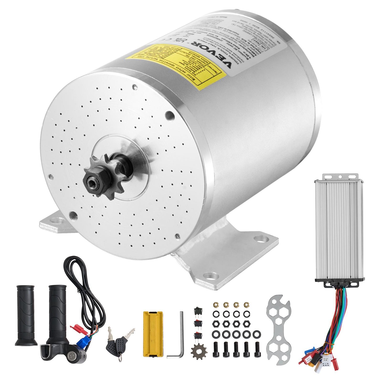 VEVOR 2000W Electric Brushless DC Motor Kit 48V 4300rpm Motor with Controller