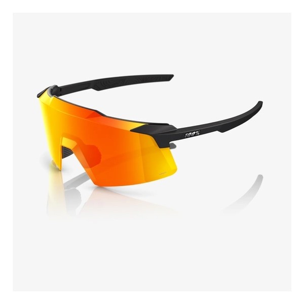 100% AEROCRAFT Sunglasses Soft Tact Black/HiPER Red Mirror Lens