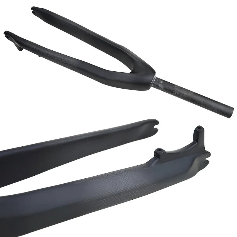 Carbon Fiber Folding MTB Front Fork 20 24er Straight Tapered Tube Disc Brake