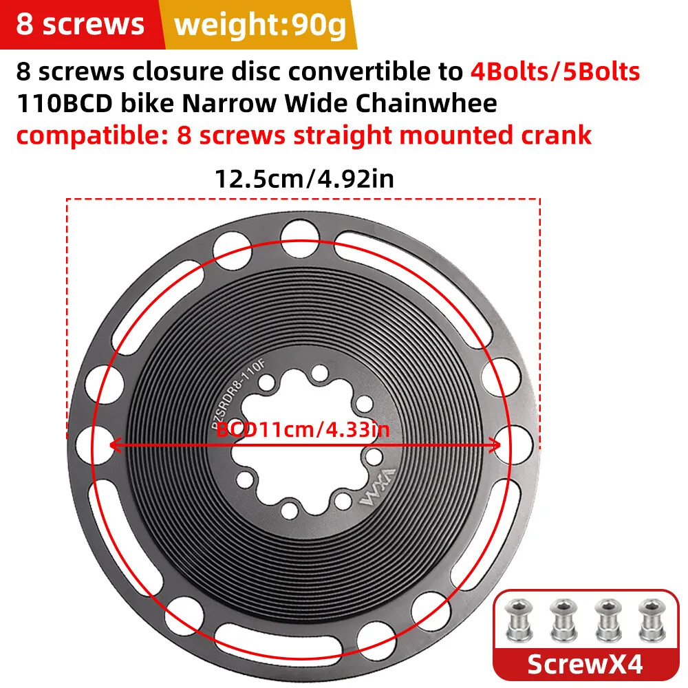 VXM 110BCD Chainring 40T-58T Bicycle Chainwheel 110BCD 4claws Bolt R7000 R8000