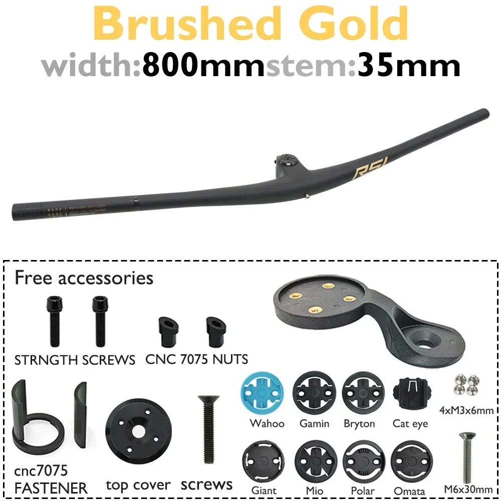 Full Carbon MTB Integrated Bicycle Handlebar 0 Degree 27.5mm Rise 760-800mm