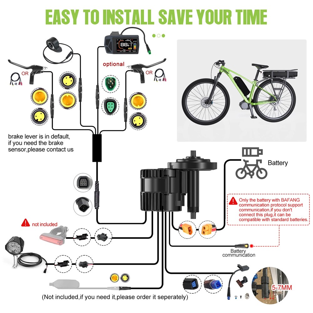 48V1000W68-120MM BBSHD BAFANG Ebike Drive Mid Drive Motor Kit Conversion Kits
