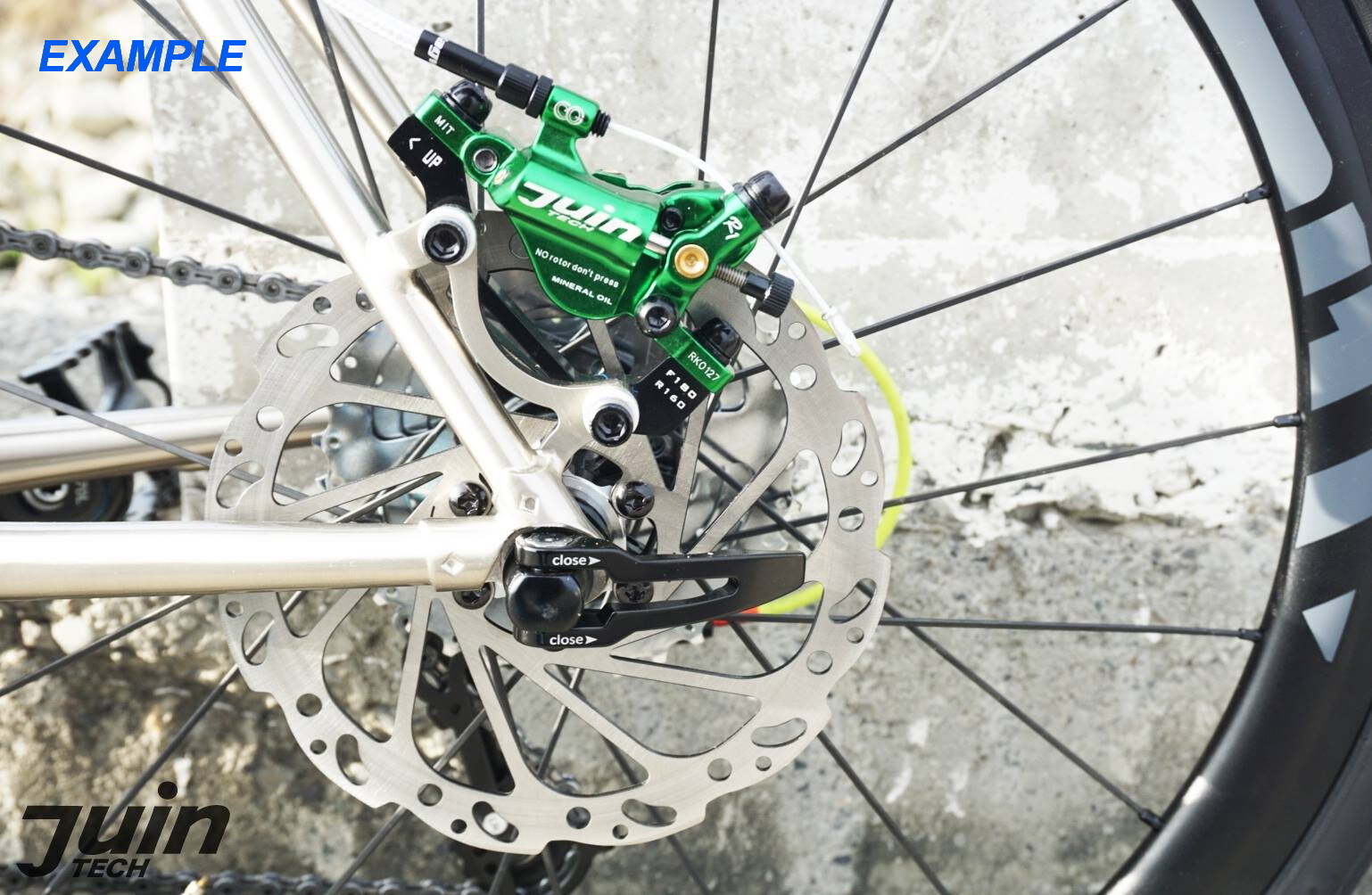 Juin Tech R1 Road Cyclocross Gravel Riding Bike Hydraulic Disc Brake Set Green