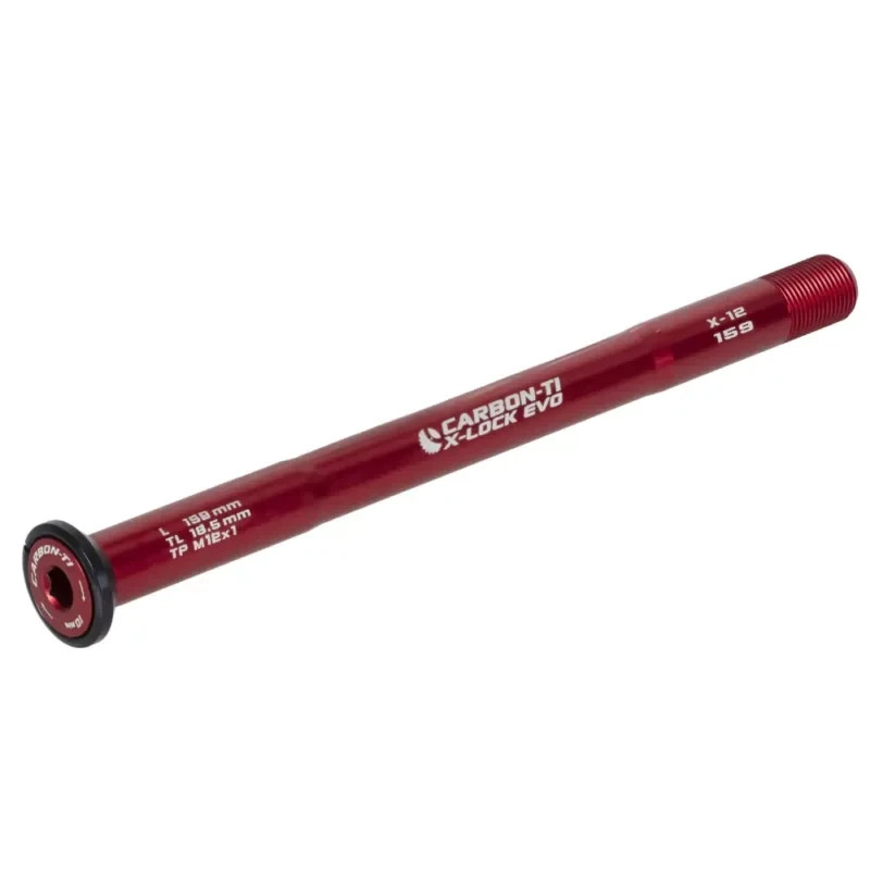 Carbon-Ti X-Lock EVO Rear Thru Axle. 12MM x 1.0 159MM. Red