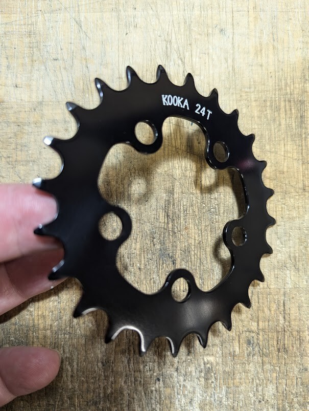 NOS KOOKA 24t 58mm bcd chainring MTB vintage (black)