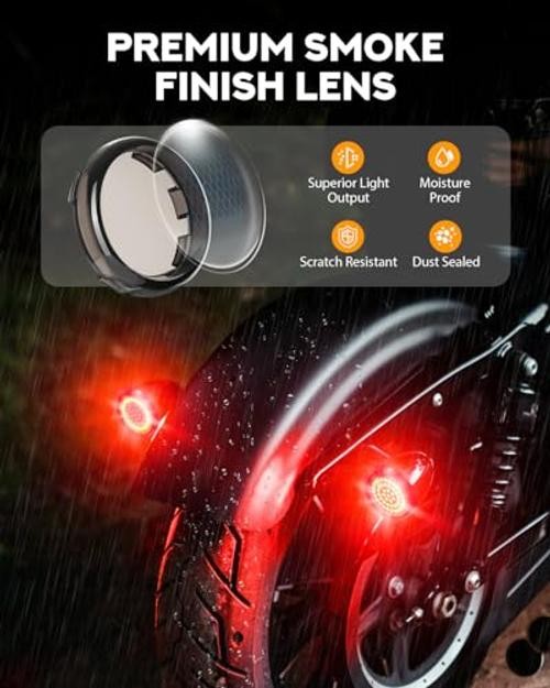 2 Inch LED Turn Signal Kit Front Rear 4 Pieces, 48 LEDs and 4 Smoked Lens