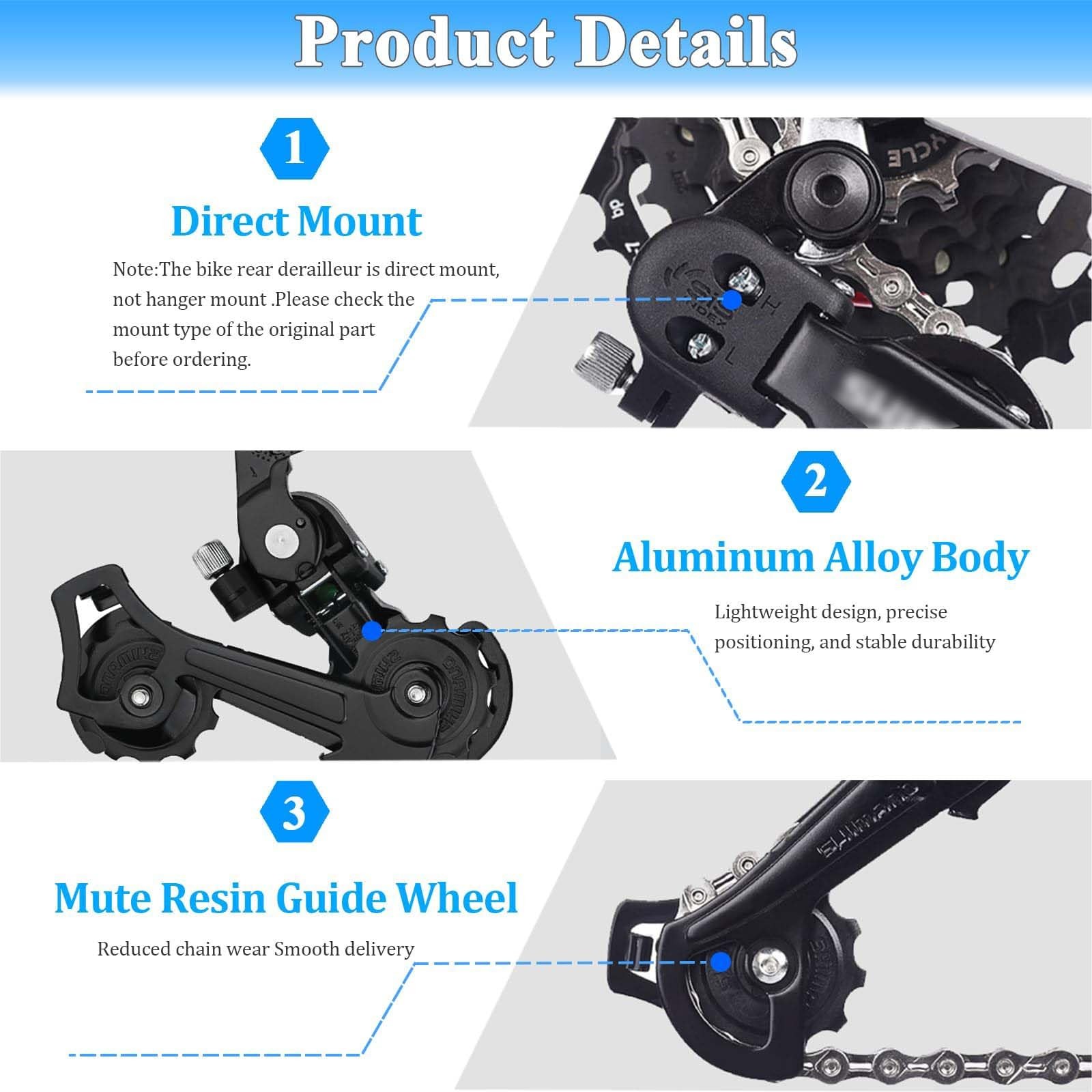 Bicycle Parts 6/7 Speed Rear Derailleur Direct Mount Gear Mech Shifter Part