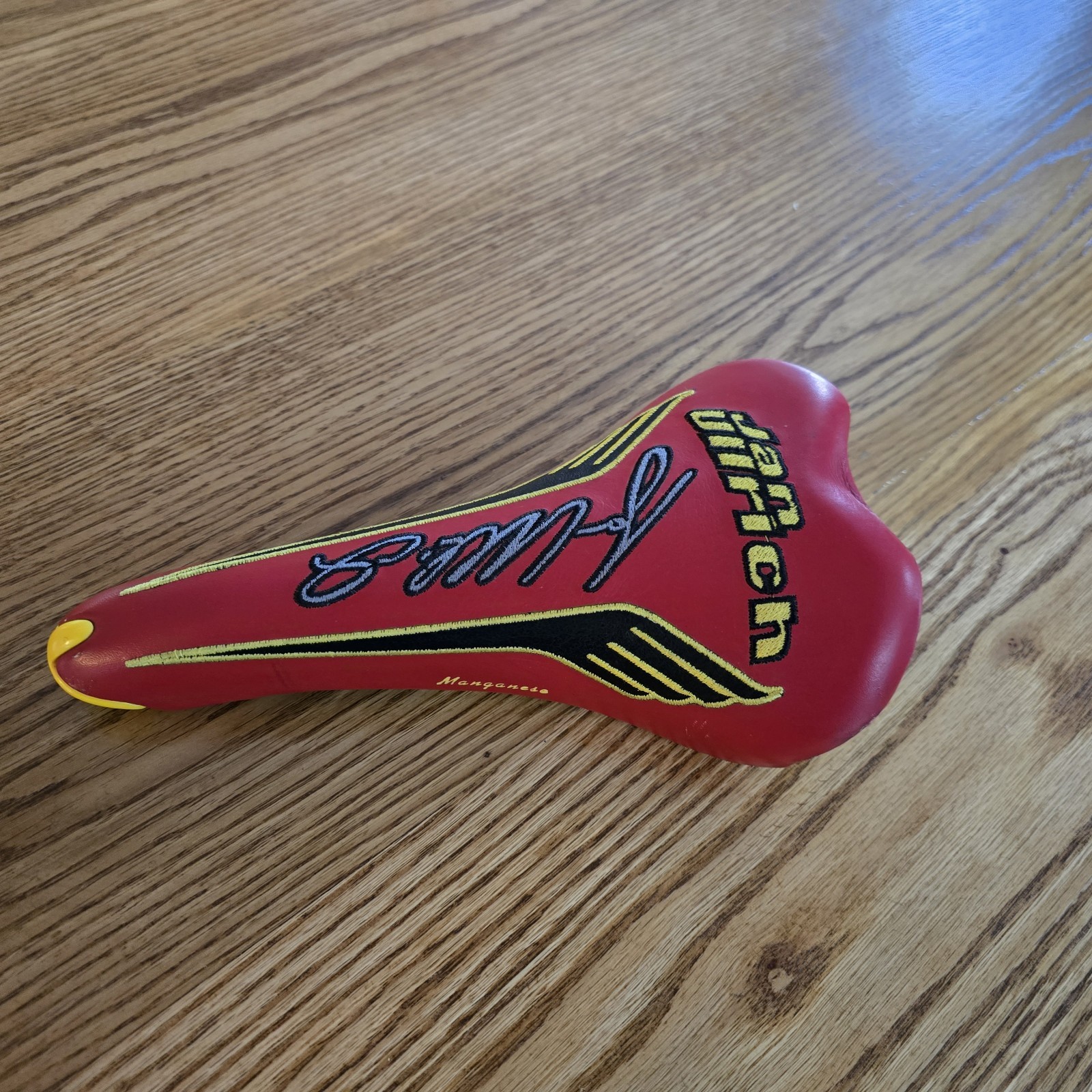 selle Italia Jan Ullrich Racing Leather Bicycle Saddle Seat Red Yellow Black