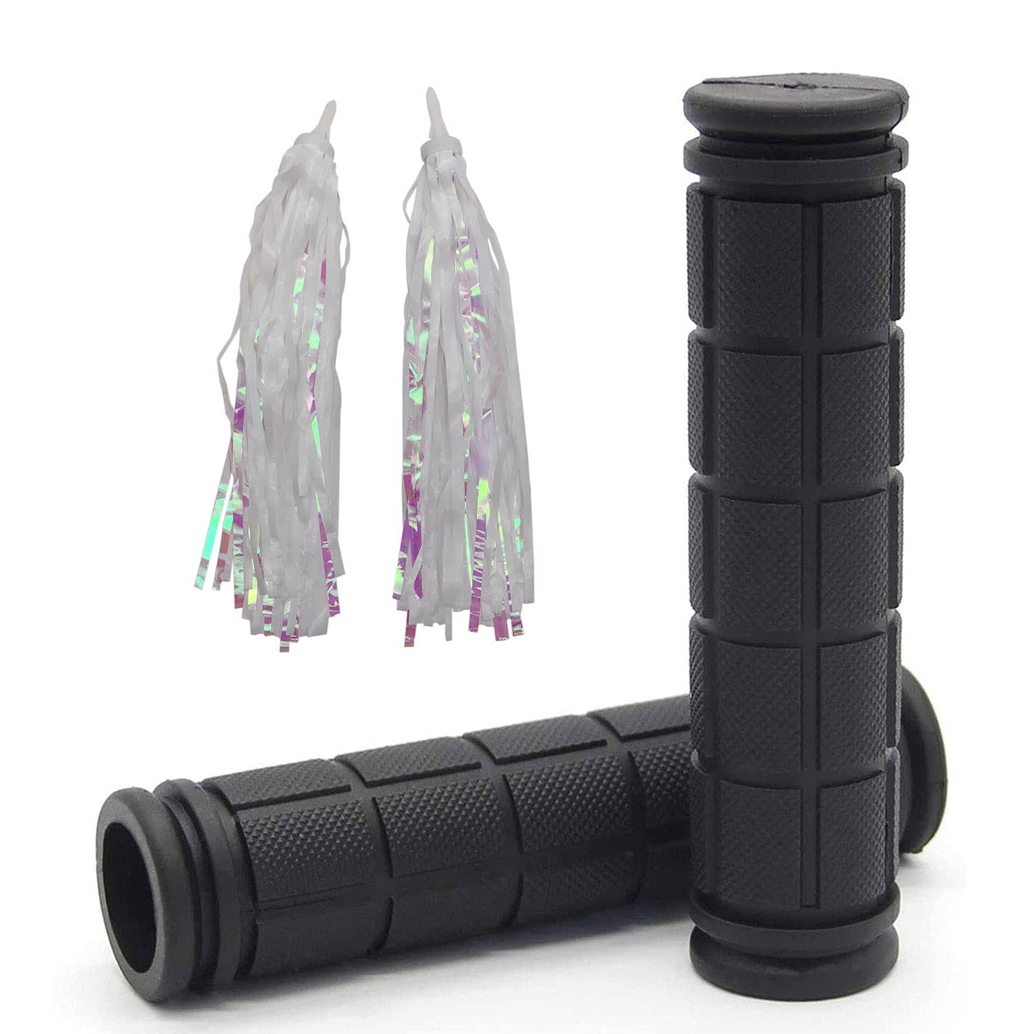 YOROZUCERY Bike Handlebar Grips with 4.72 inches x 0.87″, Black Tassel