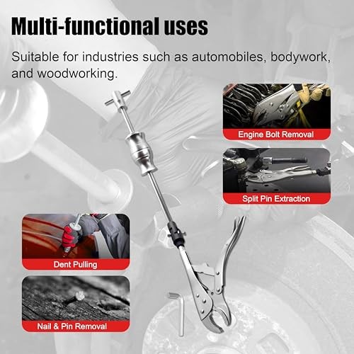 SGT Locking Pliers Slide Hammer Set,9.8 in Locking Pliers 2 lb Slide Hammer