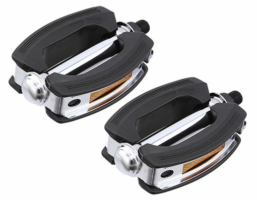 Classic VINTAGE Fat Bow Style Bicycle Pedals 1/2″ Black/Chrome