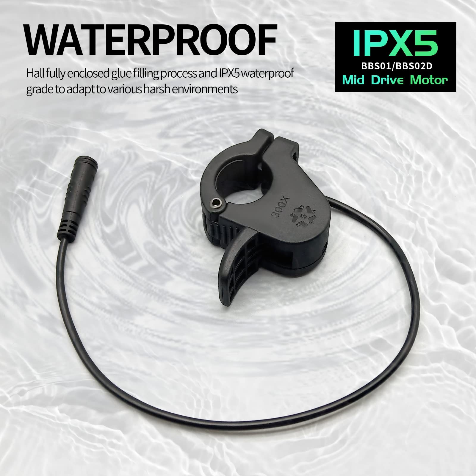 E-Bike 300X Thumb Throttle 3PIN Female Waterproof Plug Throttle for 12V-72V B…