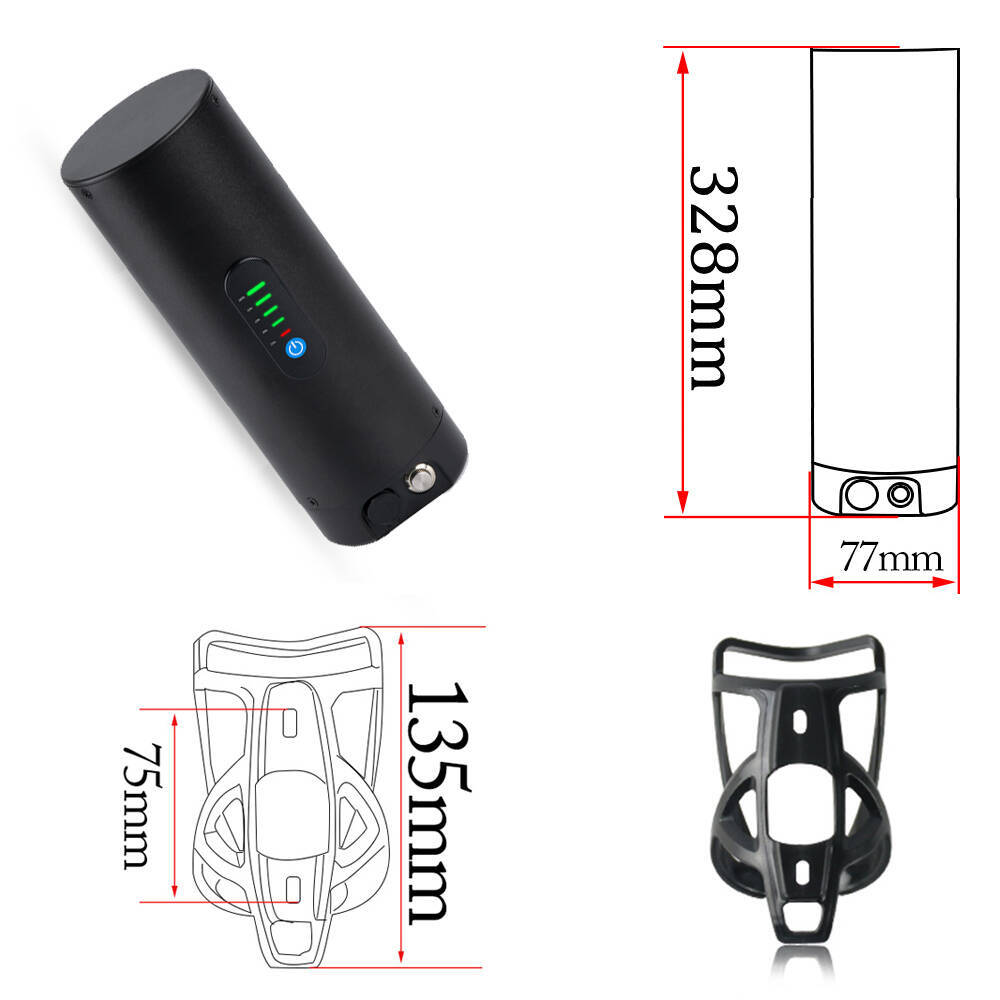 UPP Mini Water Bottle Li-ion Ebike Battery 36V 48V 7Ah 10.5Ah for 50W-500W Motor