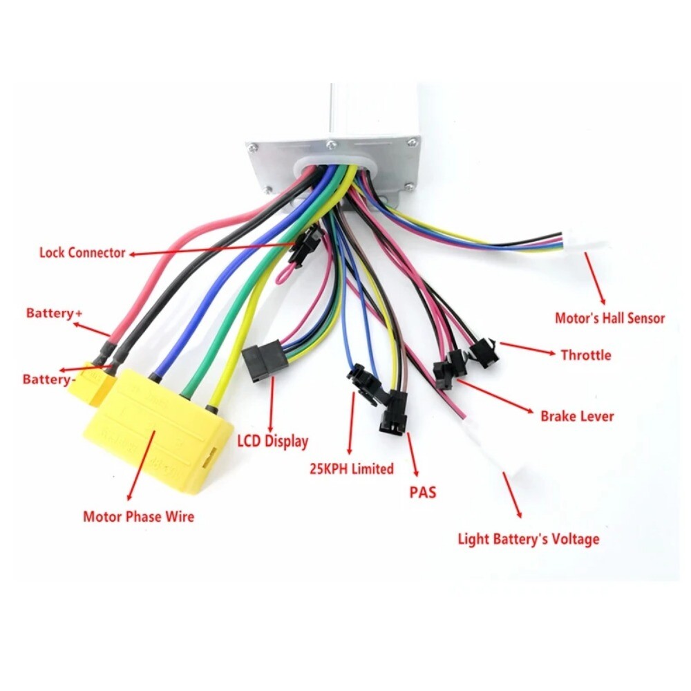48V 72V 1500W-2000W 40A Brushless DC Motor E-bike Controller with Display