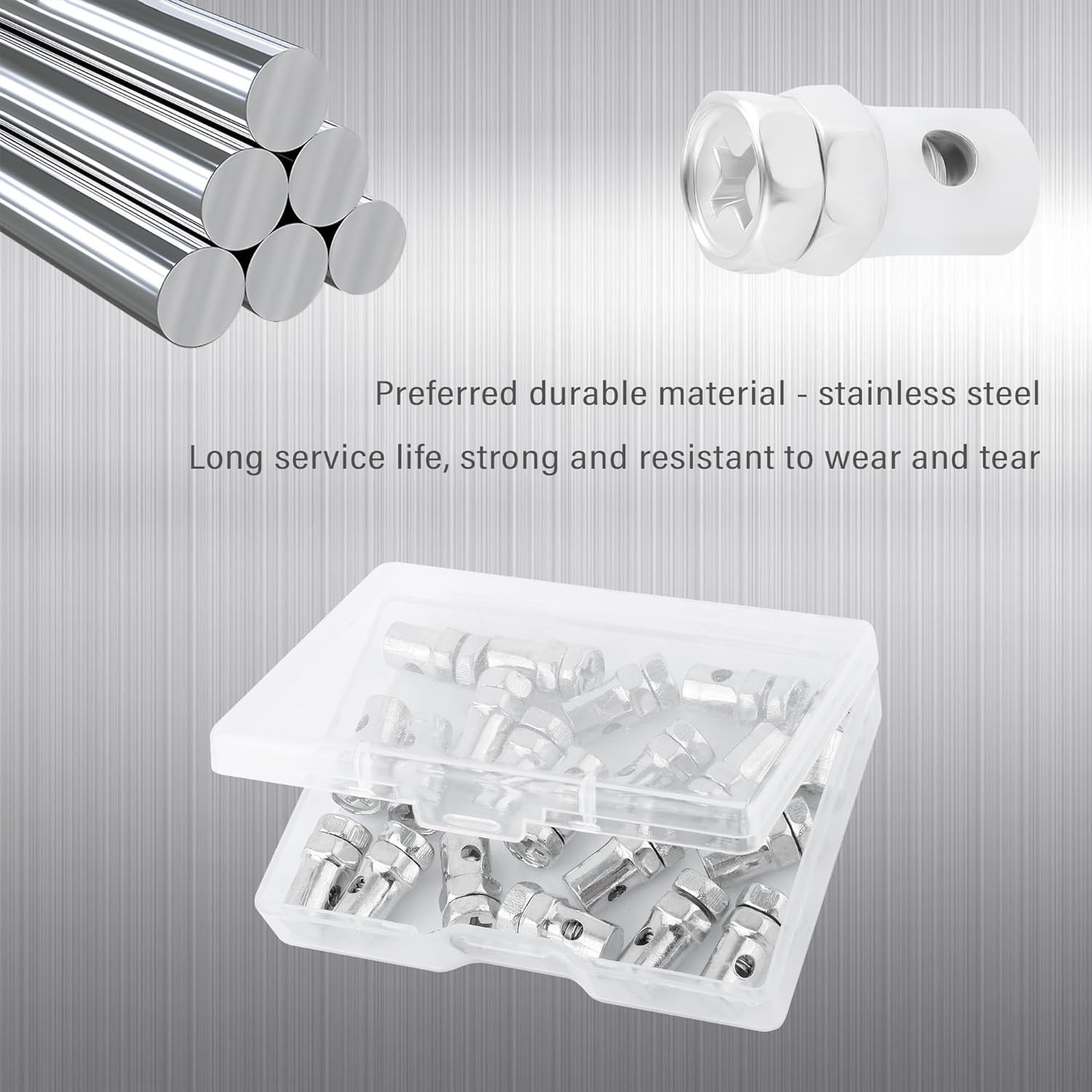 20 Pcs 6Mm Solderless Cable Nipples for Throttle & Brake Cable Ends
