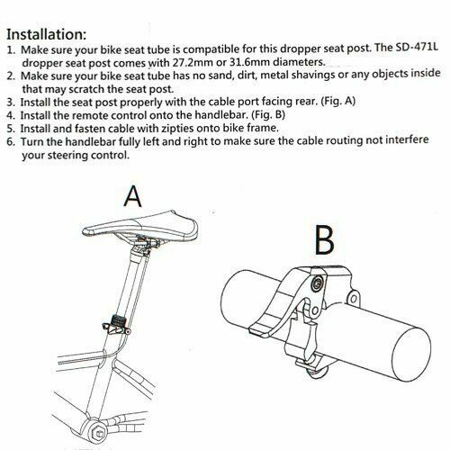 Sale~ TMARS 471L Mechanical Drop Seatpost w/ Remote, 31.6x440mm , 3-stage
