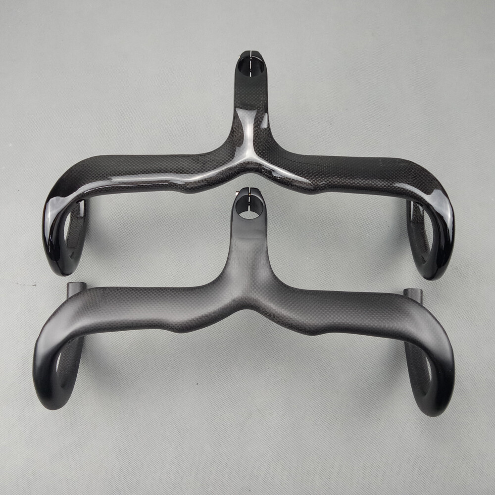 400/420/440mm Cycling Integrated Handlebar Stem Carbon Fiber Road Bike Drop Bar