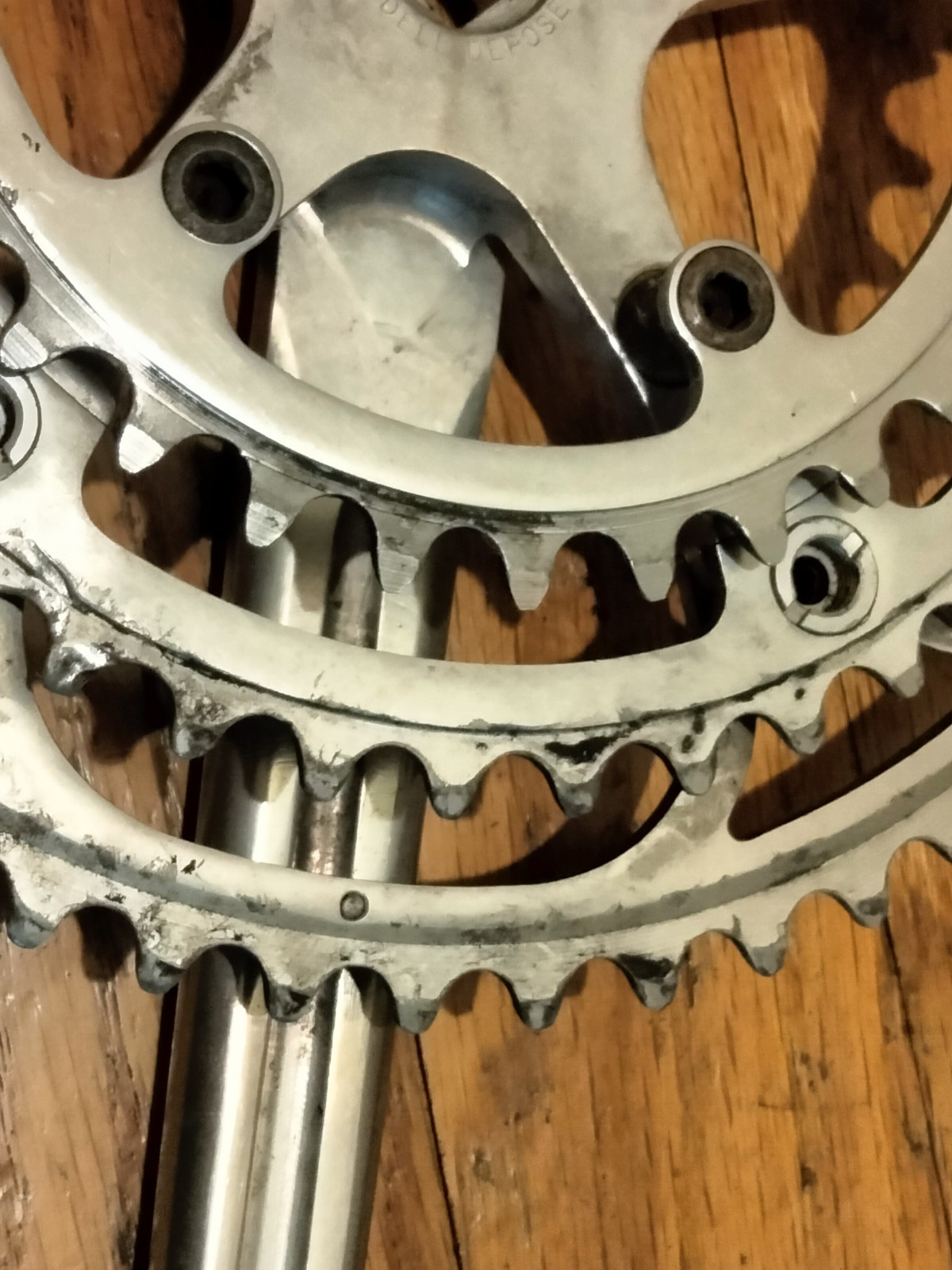 STRONGLIGHT 106 TRIPLE CRANKSET SPIDEL BRANDED 170MM VINTAGE