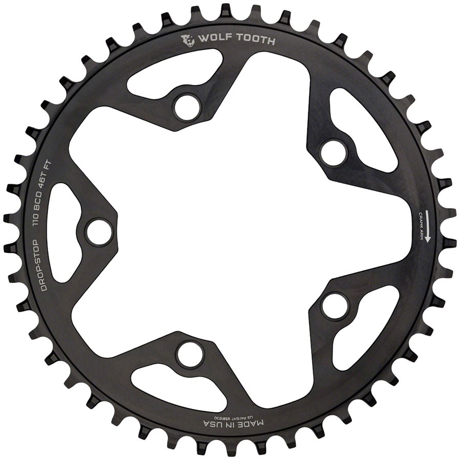 Wolf Tooth 110 BCD Cyclocross and Road Chainring – 42t, 110 BCD, 5-Bolt, Drop-St