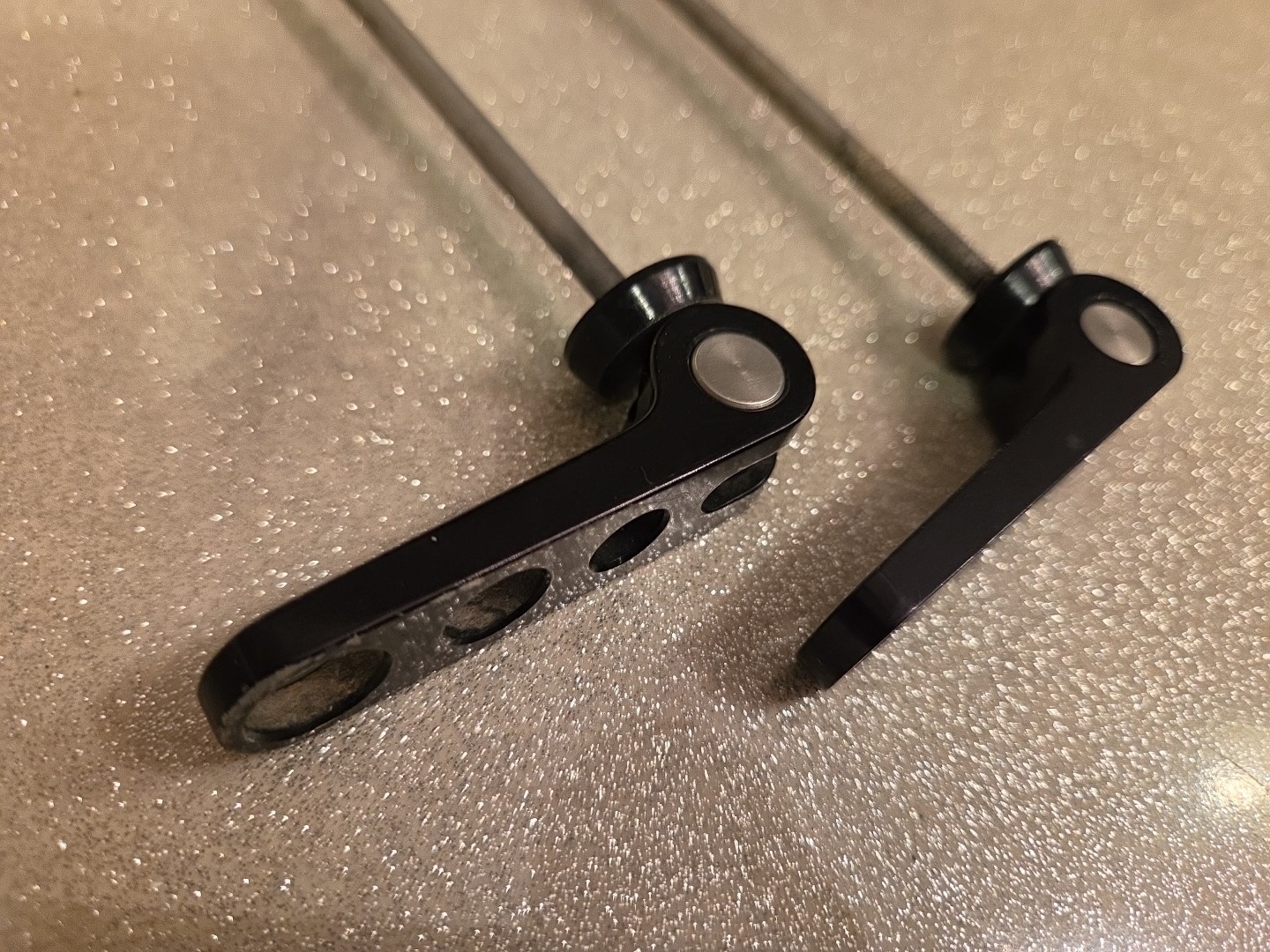 Ringle Ti Stix Holey Front & Rear Quick Release Set Titanium BLACK VTG MTB 90’S
