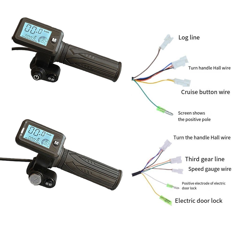 Button Start Electric Vehicle Throttle 3 Speed Gear Switching M Button Control