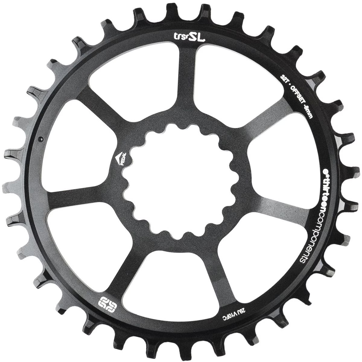e*thirteen components SL Guidering Direct Mount Black, 30t